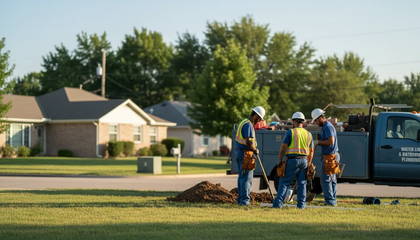 Residential water line and bathroom plumbing service in Fleming, OH